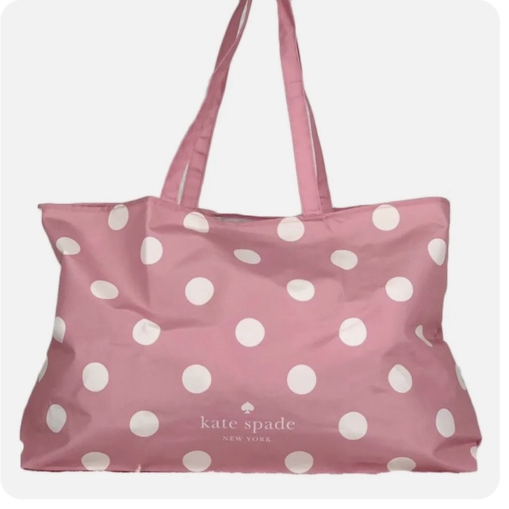 Kate Spade Pink & White Polka Dot Tote